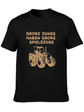 Grobe Jungs Tractor T-Shirt - Black Graphic Tee