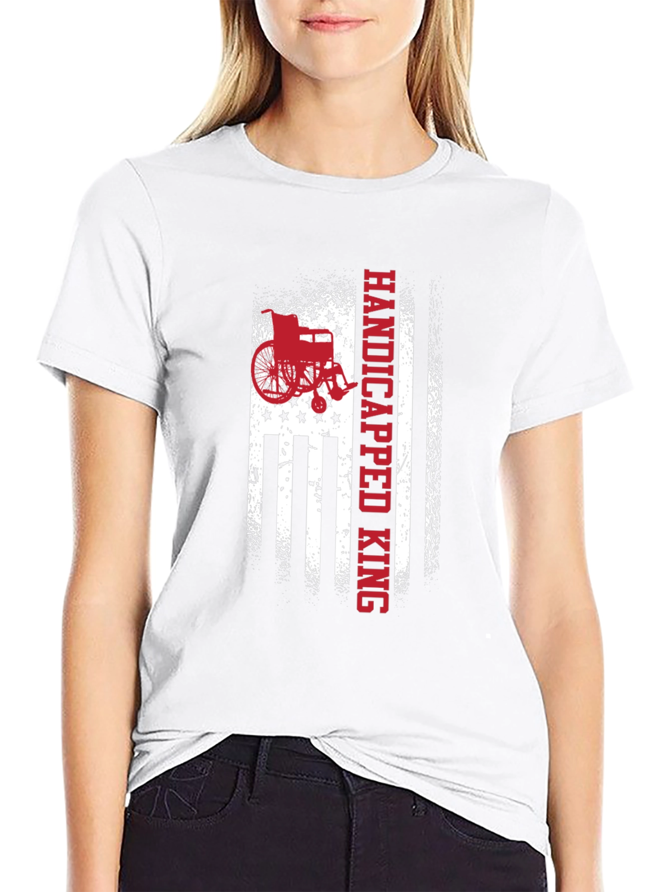 Handicapped King American Flag Graphic Tee