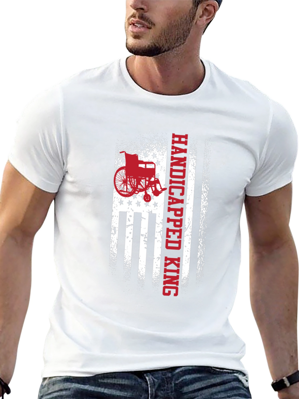Handicapped King American Flag Graphic Tee