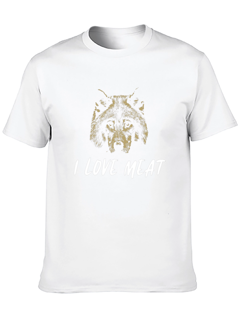 I Love Meat Wolf Graphic T-Shirt - Black