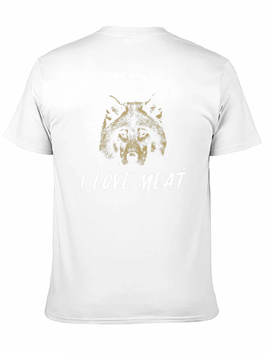 I Love Meat Wolf Graphic T-Shirt - Black