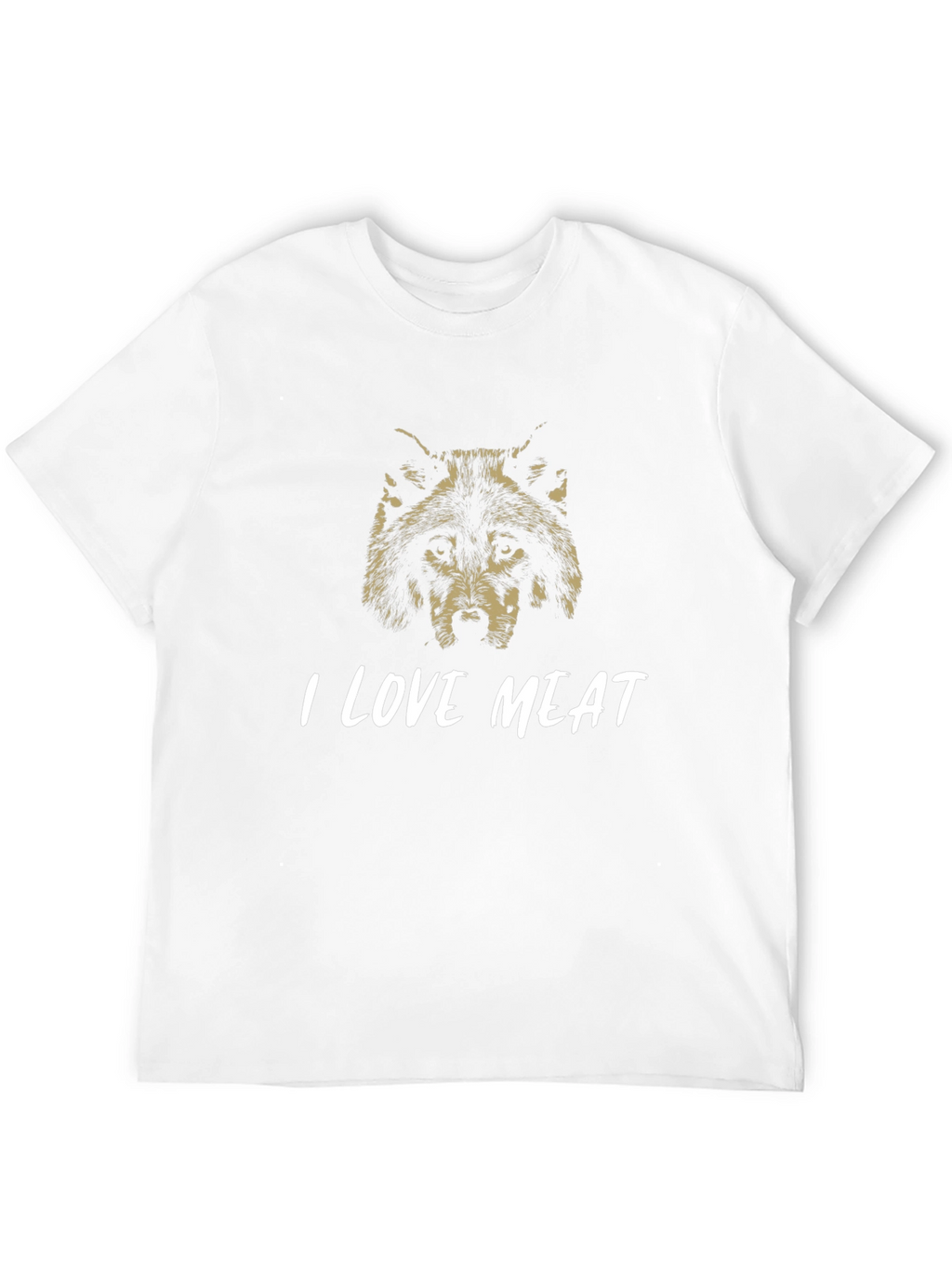 I Love Meat Wolf Graphic T-Shirt - Black