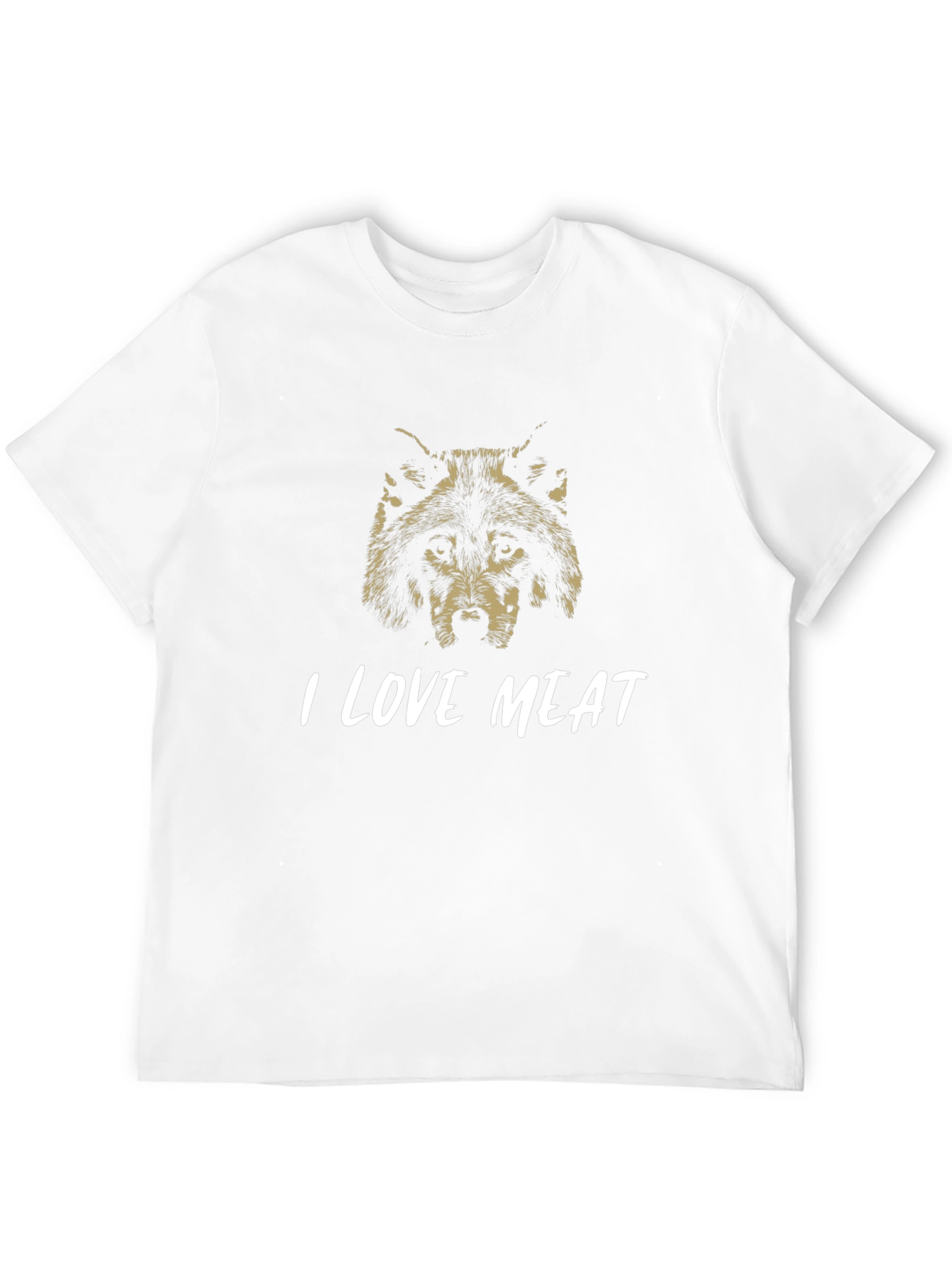 I Love Meat Wolf Graphic T-Shirt - Black