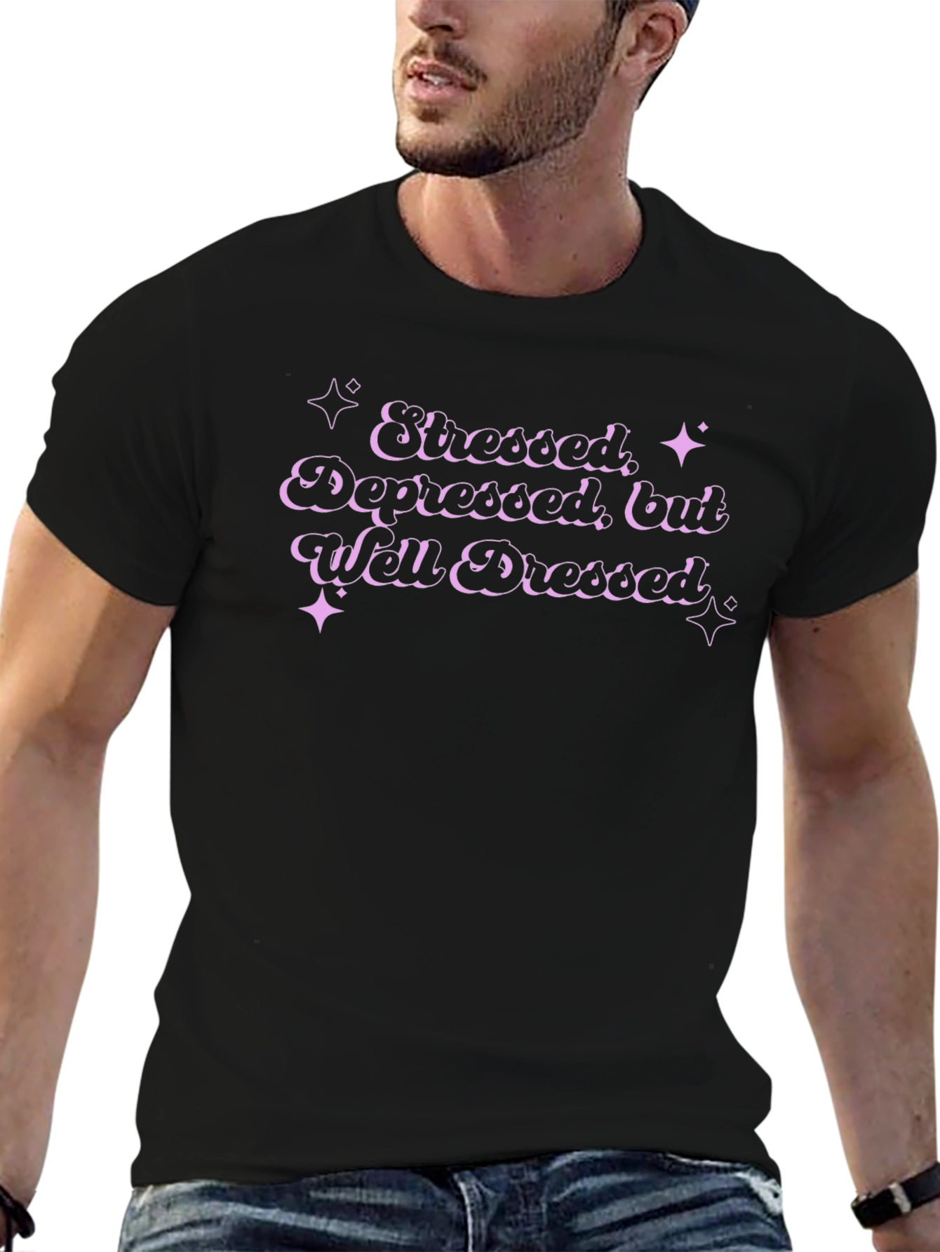 Stressed Depressed Well Dressed Graphic Tee