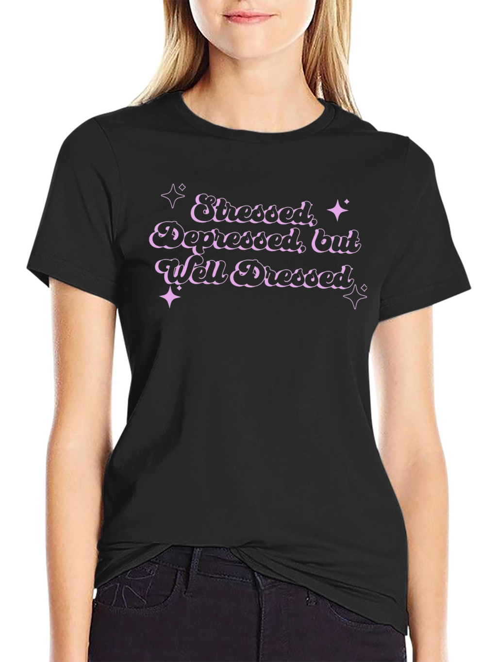 Stressed Depressed Well Dressed Graphic Tee