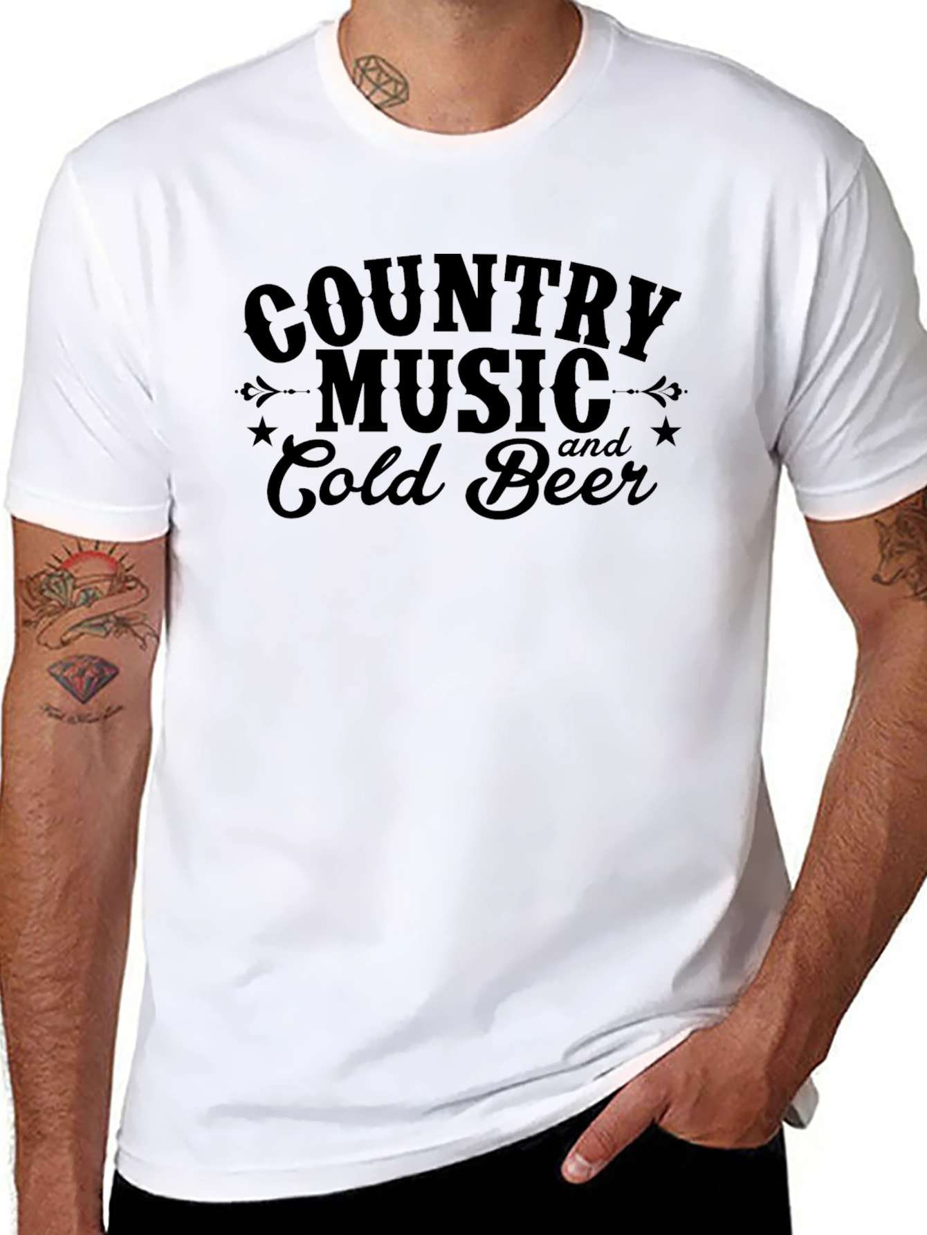 Country Music & Cold Beer Graphic Tee