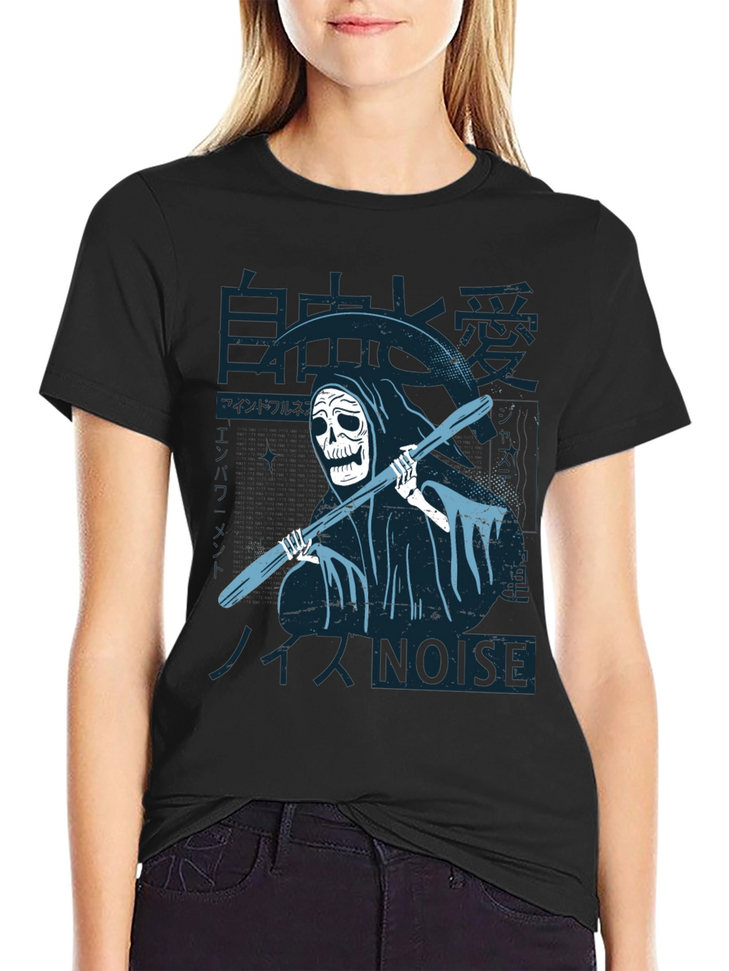 Grim Reaper T-Shirt - Japanese Noise Style Black Tee