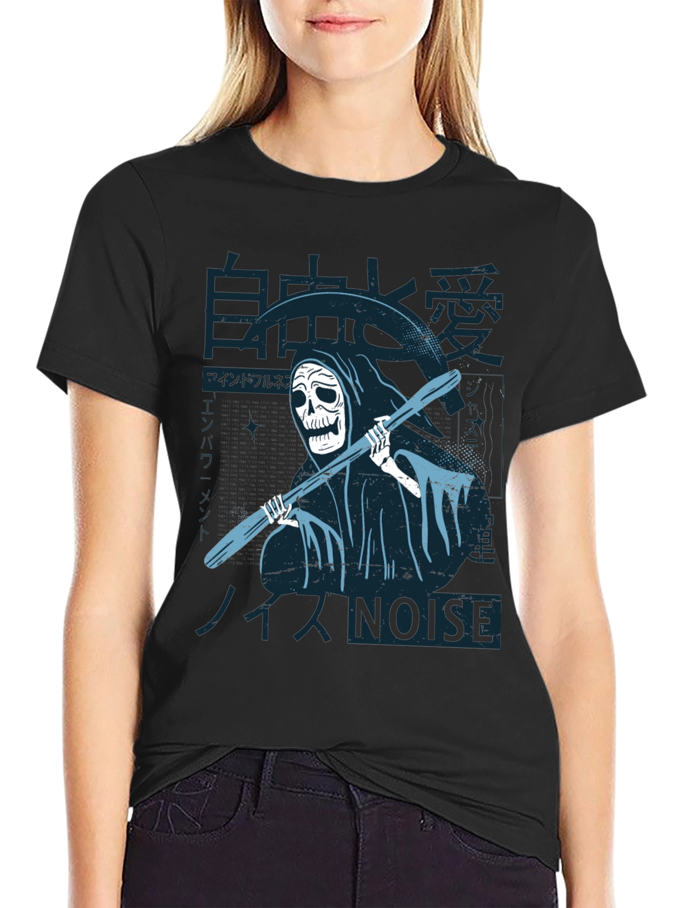 Grim Reaper T-Shirt - Japanese Noise Style Black Tee