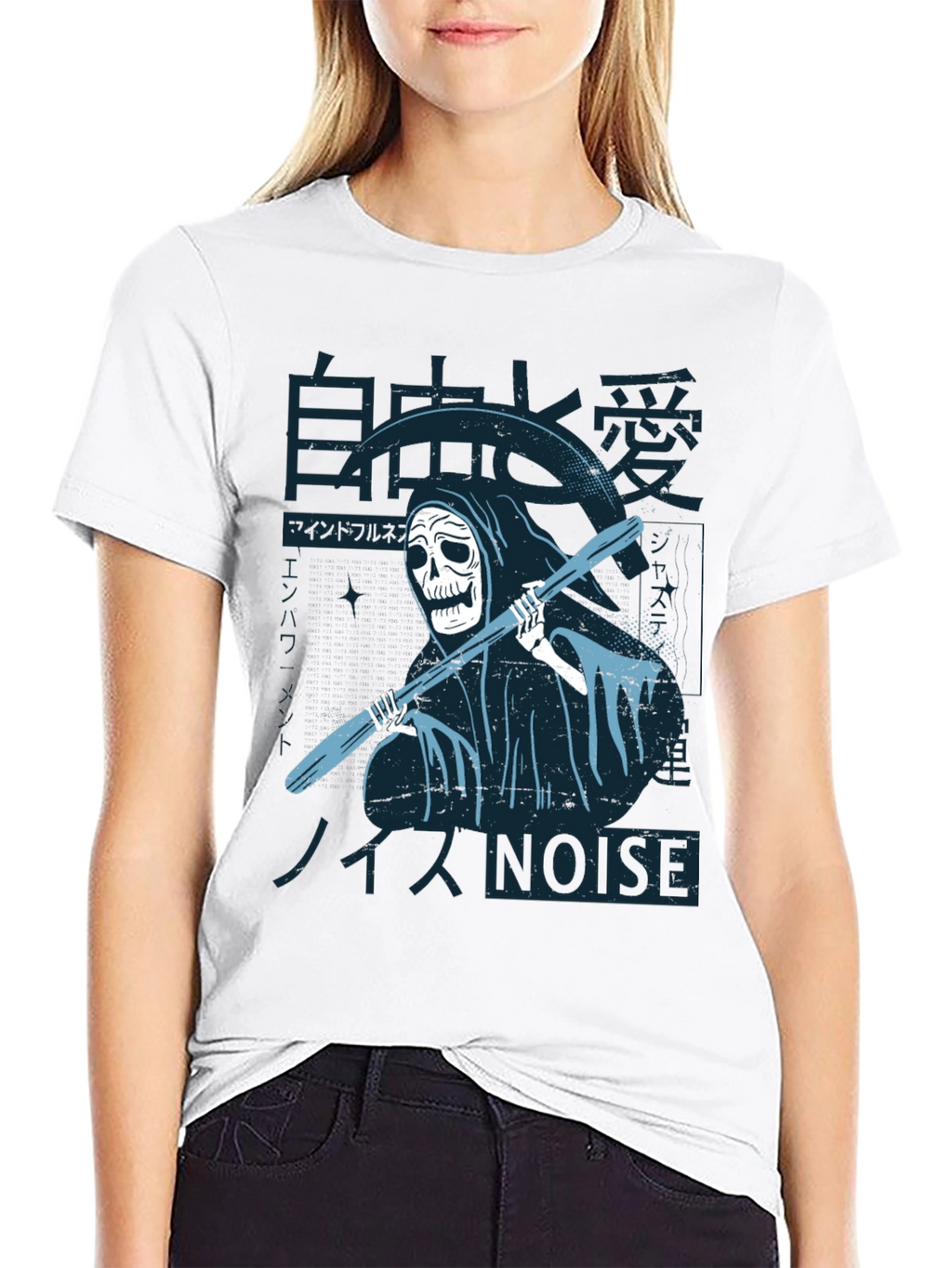 Grim Reaper T-Shirt - Japanese Noise Style Black Tee