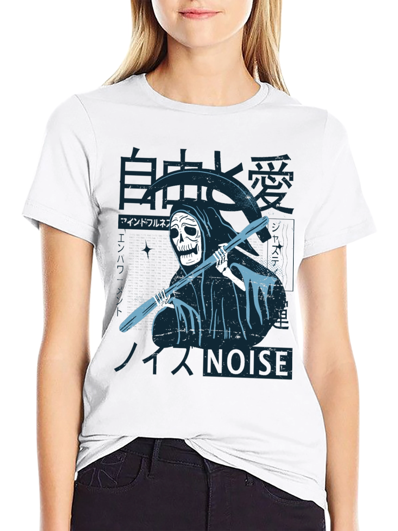 Grim Reaper T-Shirt - Japanese Noise Style Black Tee