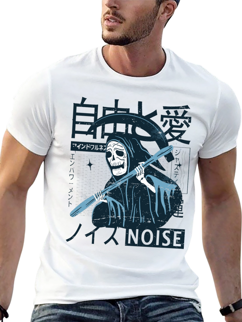 Grim Reaper T-Shirt - Japanese Noise Style Black Tee