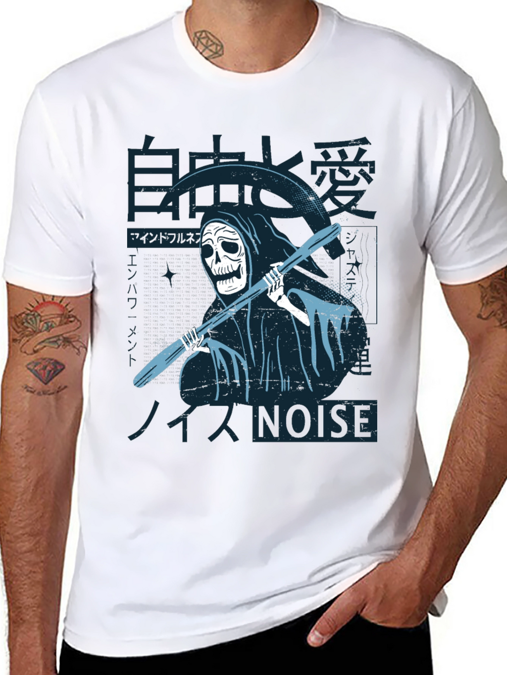 Grim Reaper T-Shirt - Japanese Noise Style Black Tee