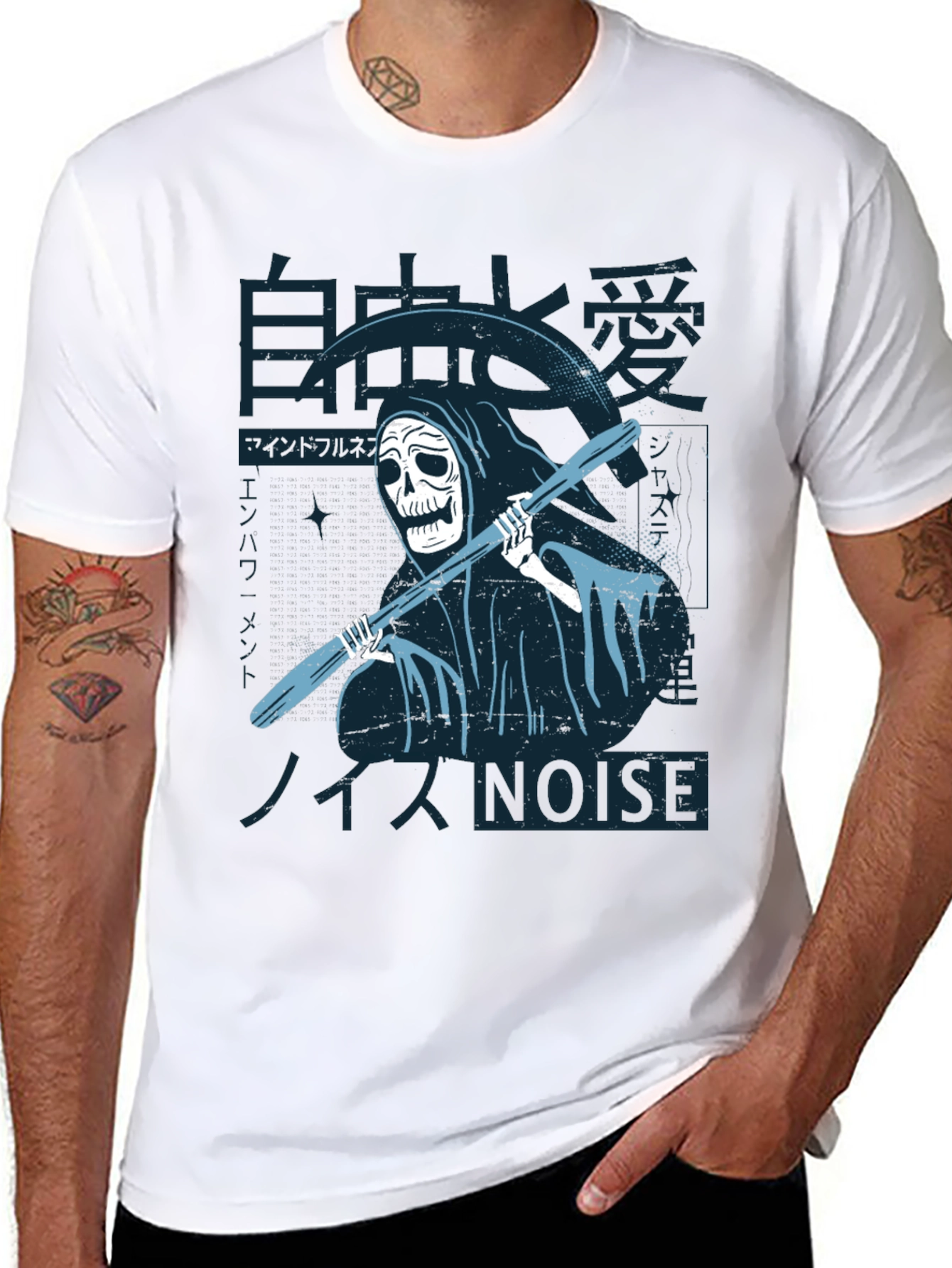 Grim Reaper T-Shirt - Japanese Noise Style Black Tee