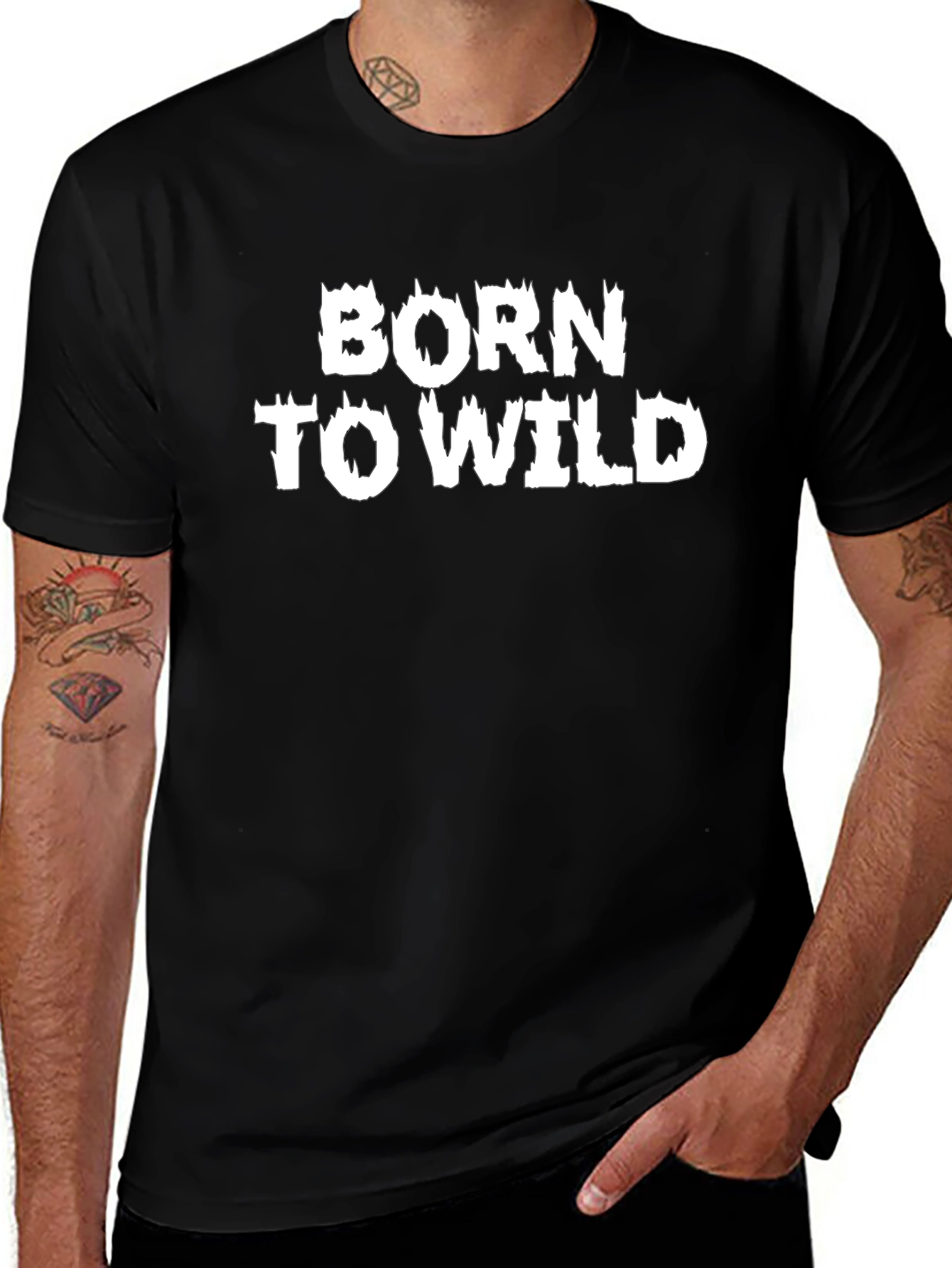 Born To Wild Graphic Tee - Mens Black T-Shirt