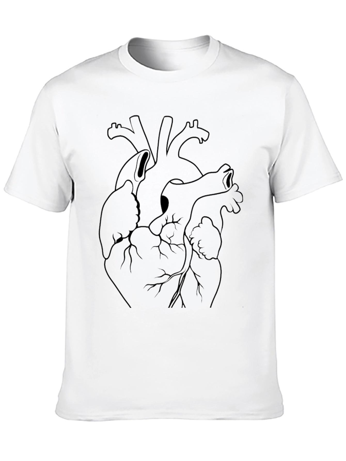 Anatomical Heart Print Black T-Shirt