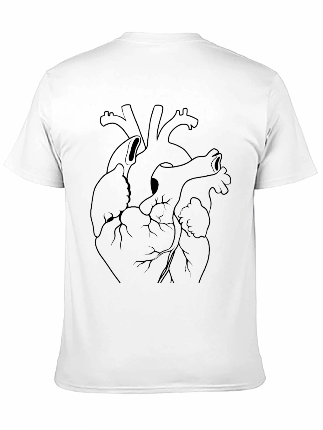 Anatomical Heart Print Black T-Shirt