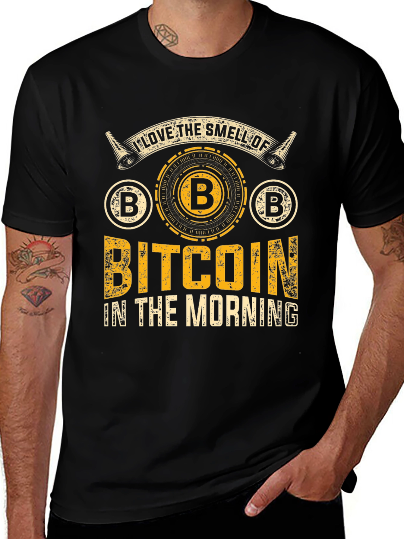 Bitcoin Lover T-Shirt: Smell of Bitcoin in the Morning