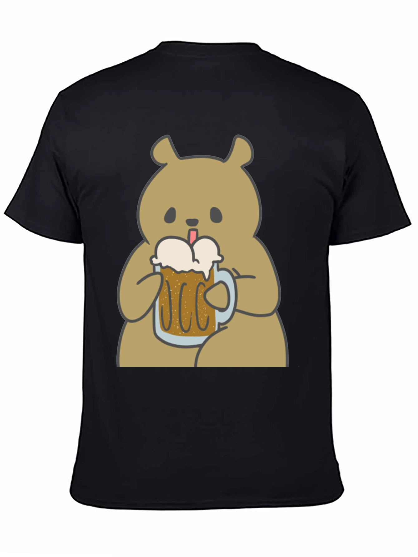 Beer Bear Graphic T-Shirt - Mens Black Tee