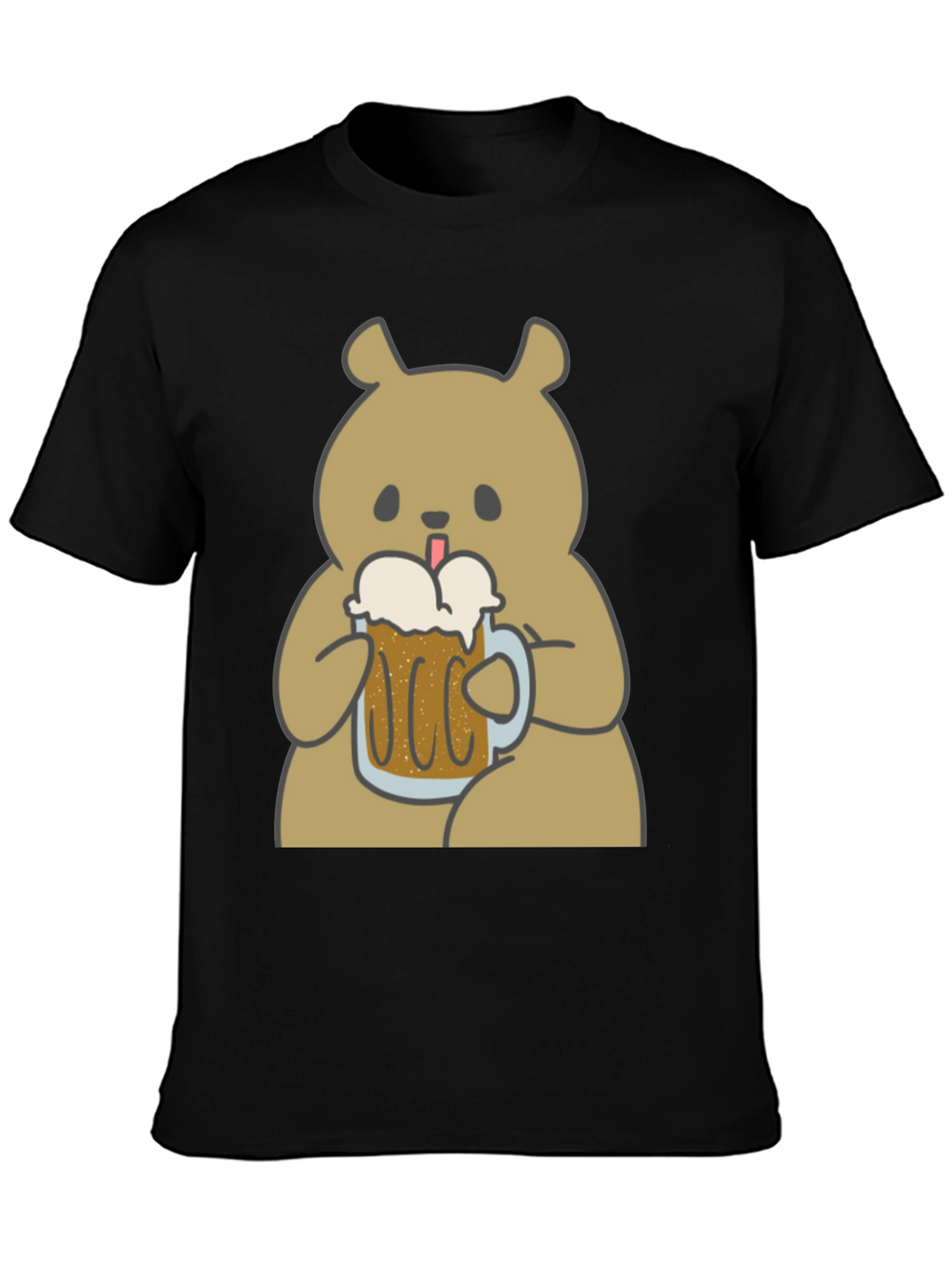 Beer Bear Graphic T-Shirt - Mens Black Tee
