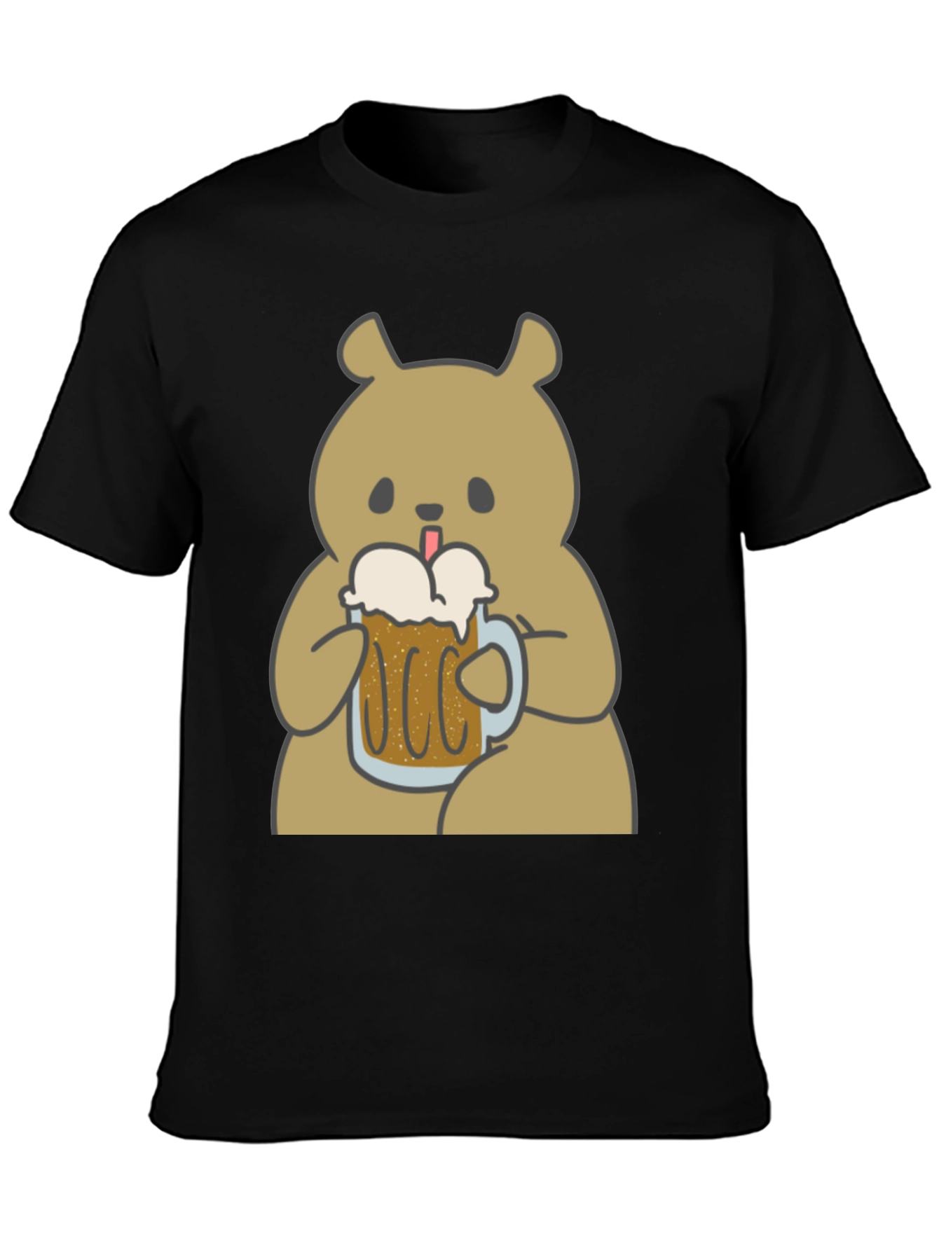 Beer Bear Graphic T-Shirt - Mens Black Tee