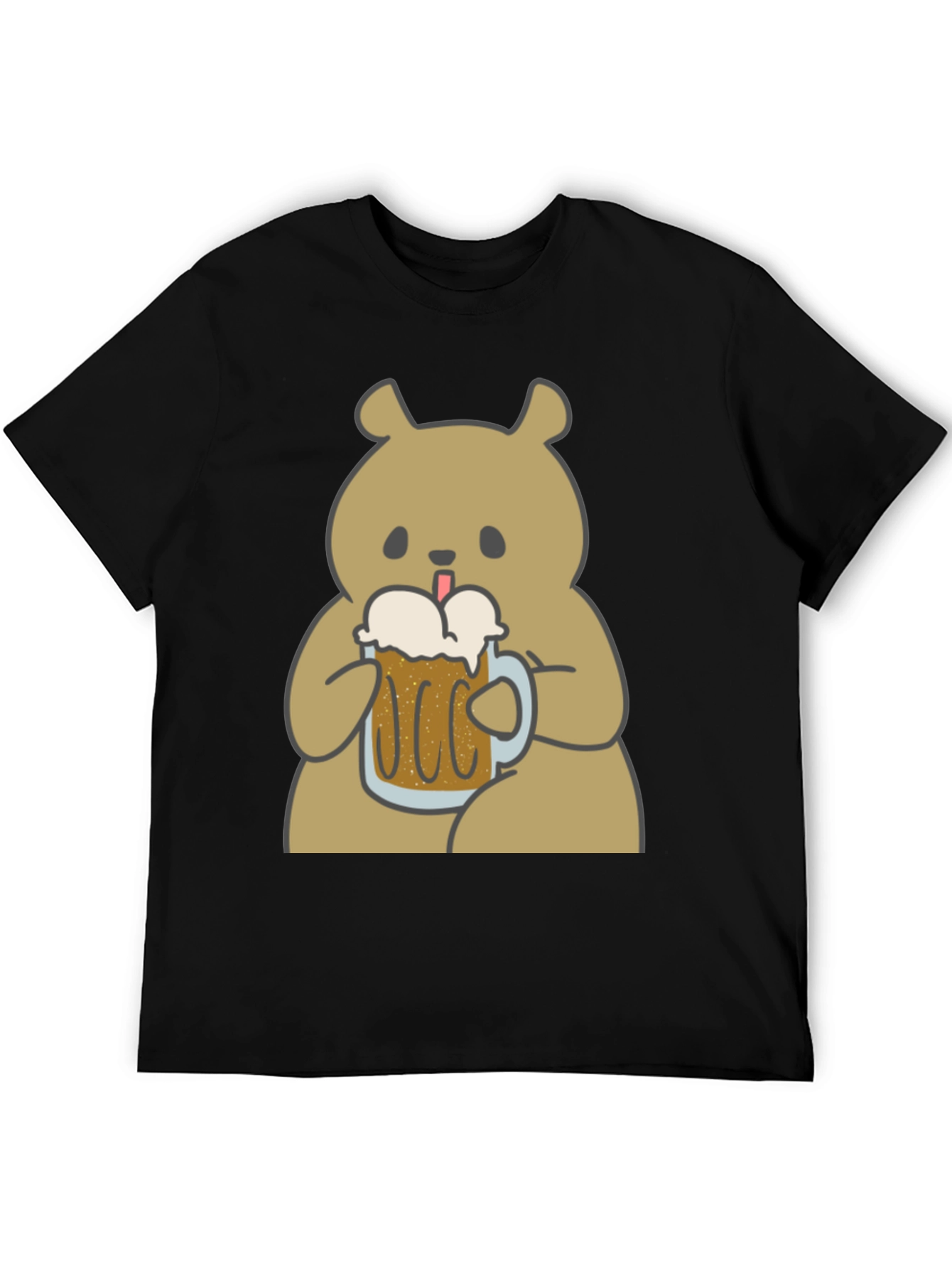Beer Bear Graphic T-Shirt - Mens Black Tee