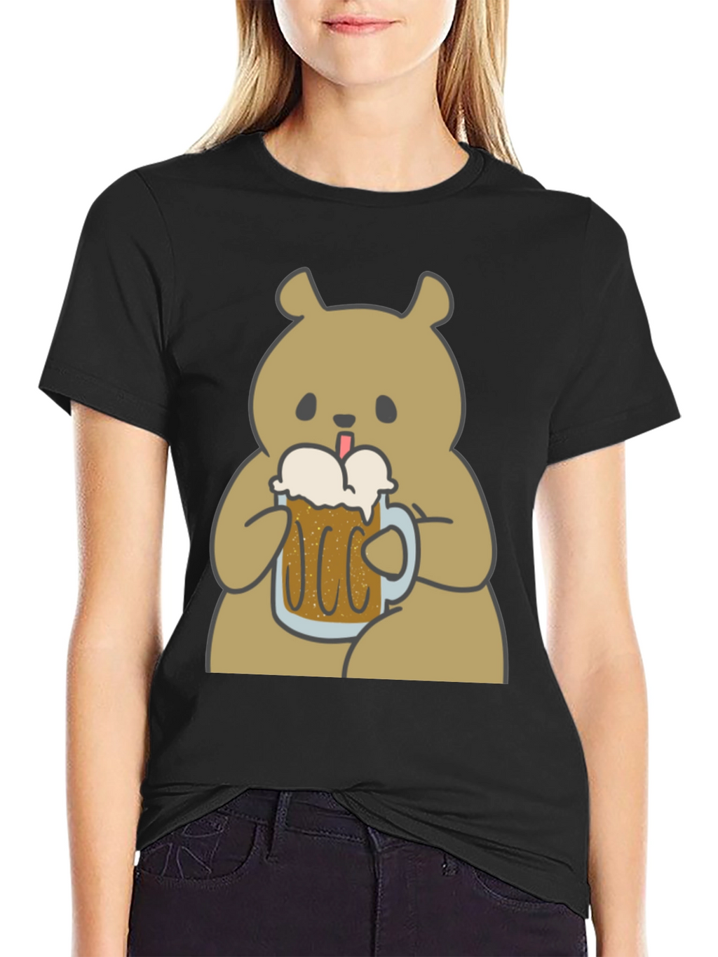 Beer Bear Graphic T-Shirt - Mens Black Tee