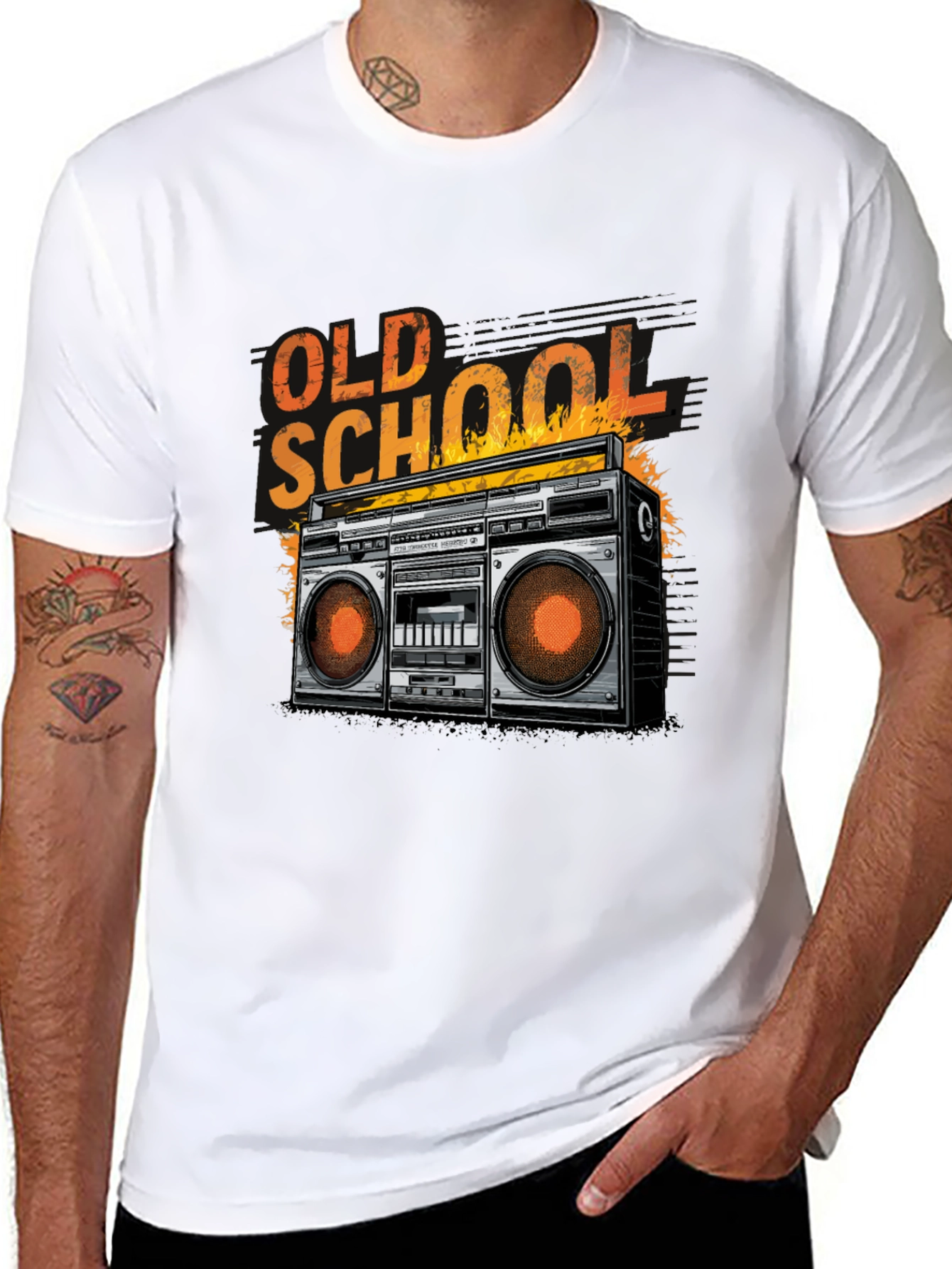 Old School Boombox Graphic Tee - Retro Music T-Shirt