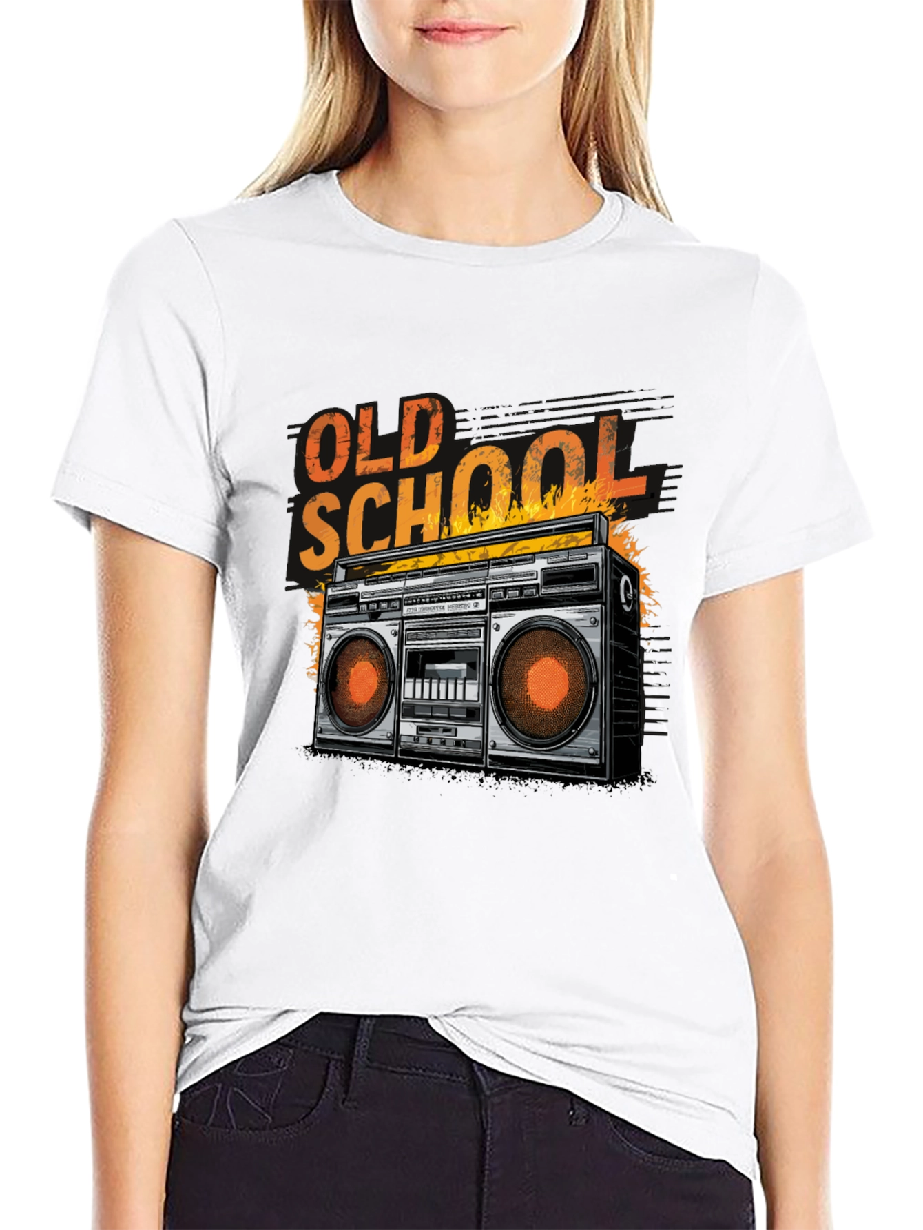 Old School Boombox Graphic Tee - Retro Music T-Shirt