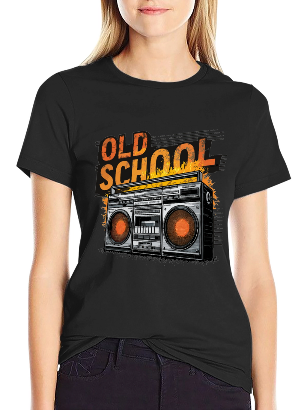 Old School Boombox Graphic Tee - Retro Music T-Shirt