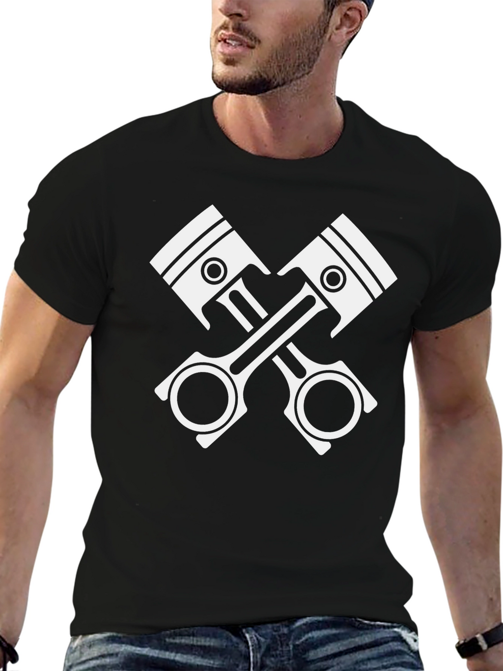 Piston Cross Black Graphic Tee