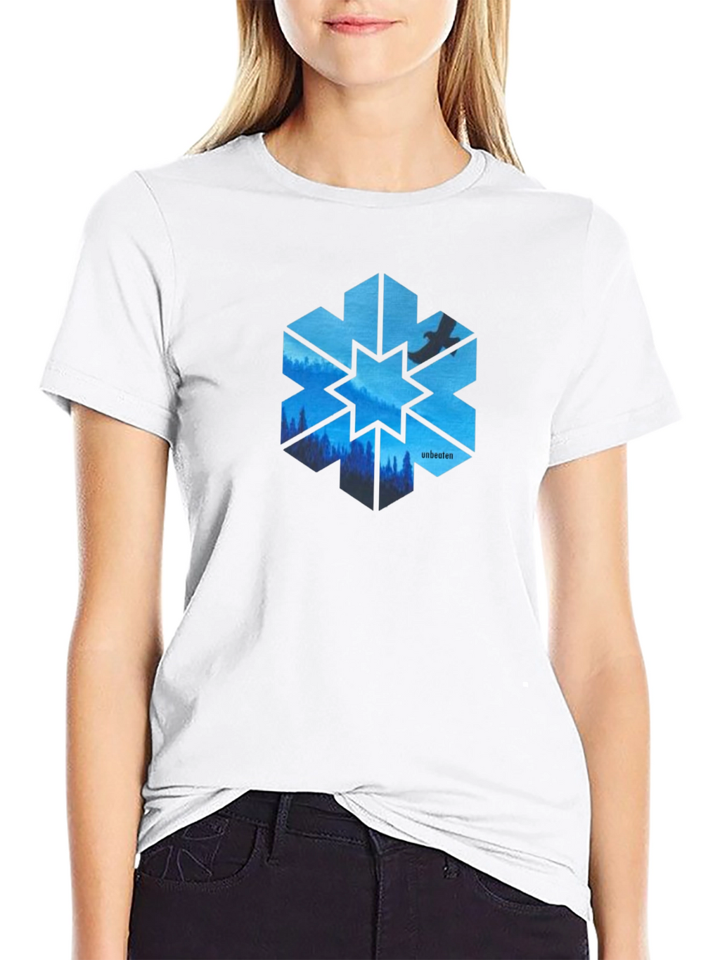 Unbeaten Blue Snowflake T-Shirt - Nature Design