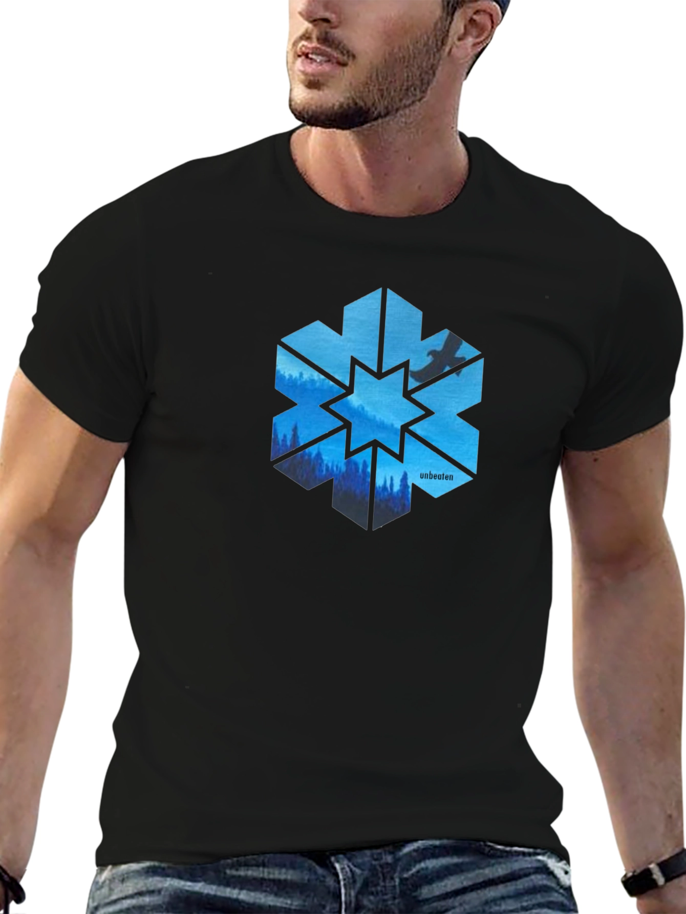 Unbeaten Blue Snowflake T-Shirt - Nature Design