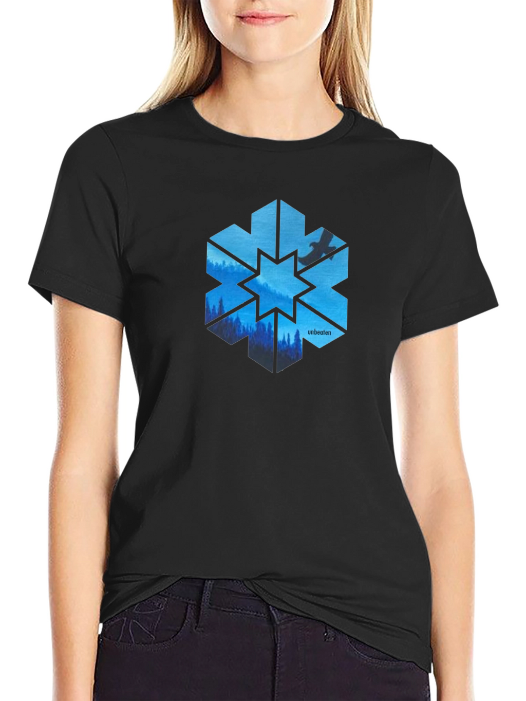 Unbeaten Blue Snowflake T-Shirt - Nature Design