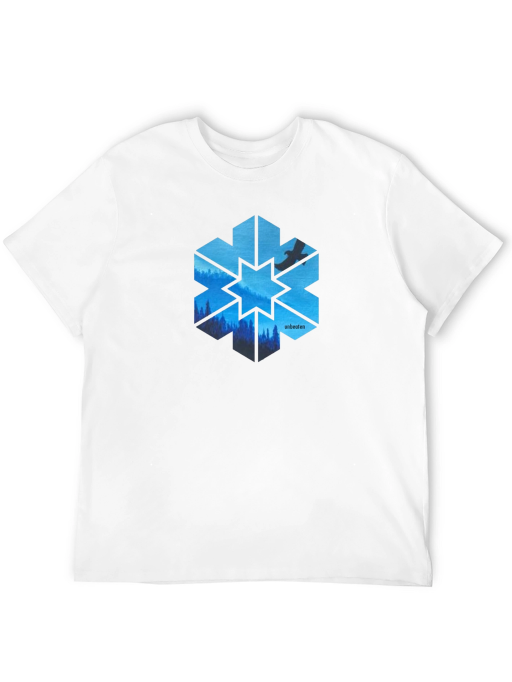 Unbeaten Blue Snowflake T-Shirt - Nature Design