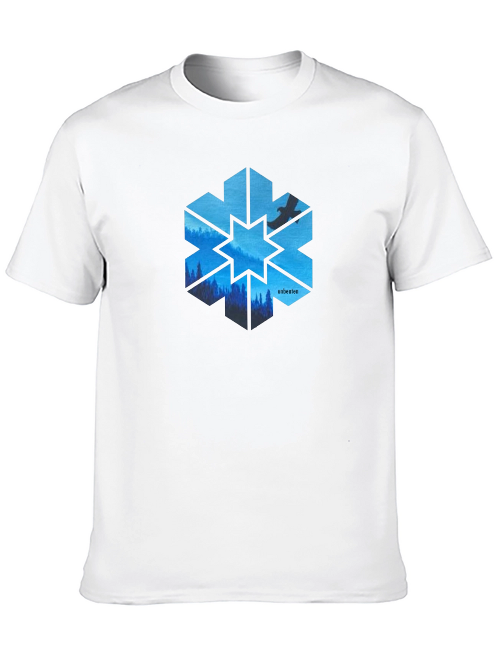 Unbeaten Blue Snowflake T-Shirt - Nature Design