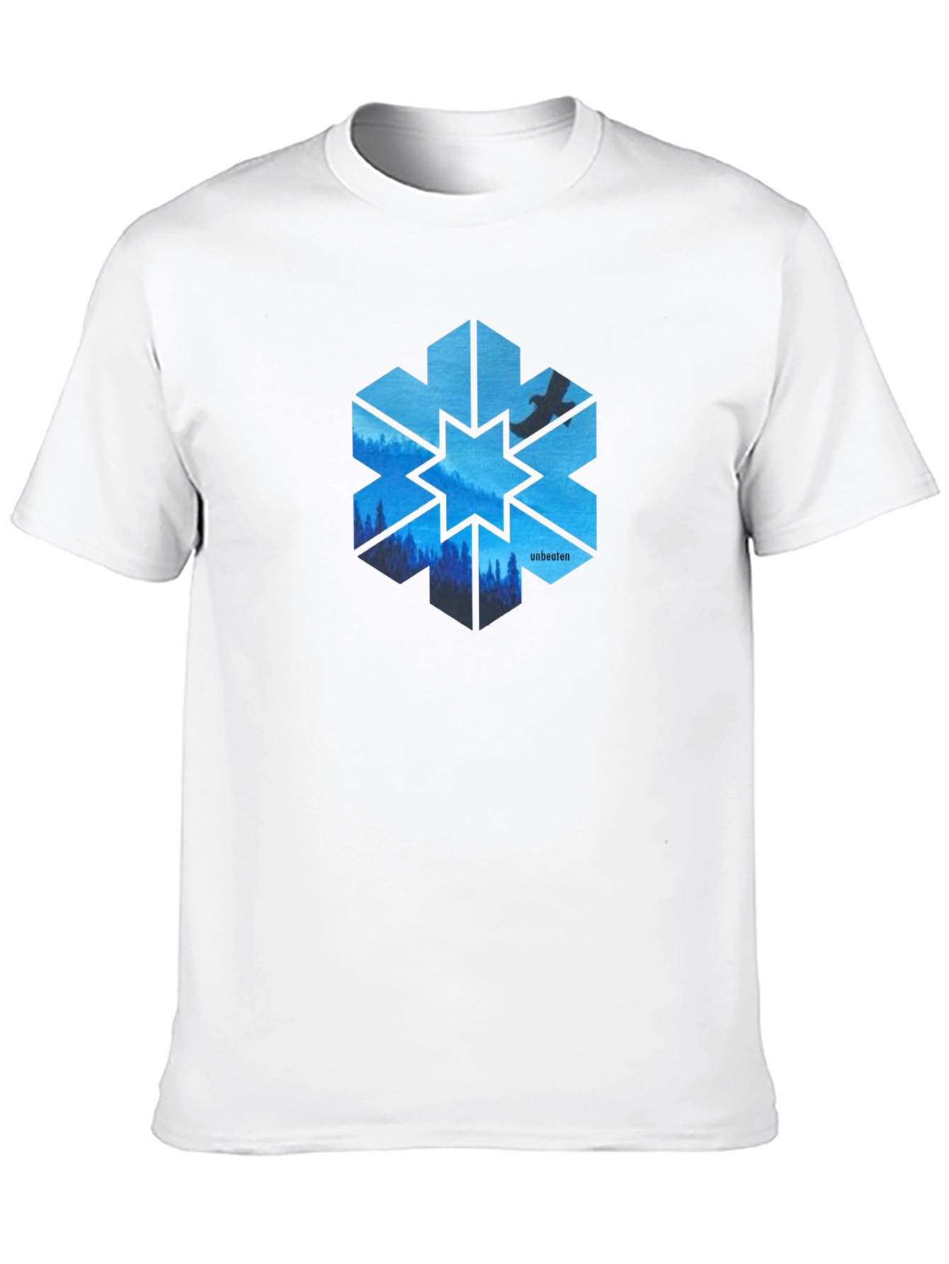 Unbeaten Blue Snowflake T-Shirt - Nature Design