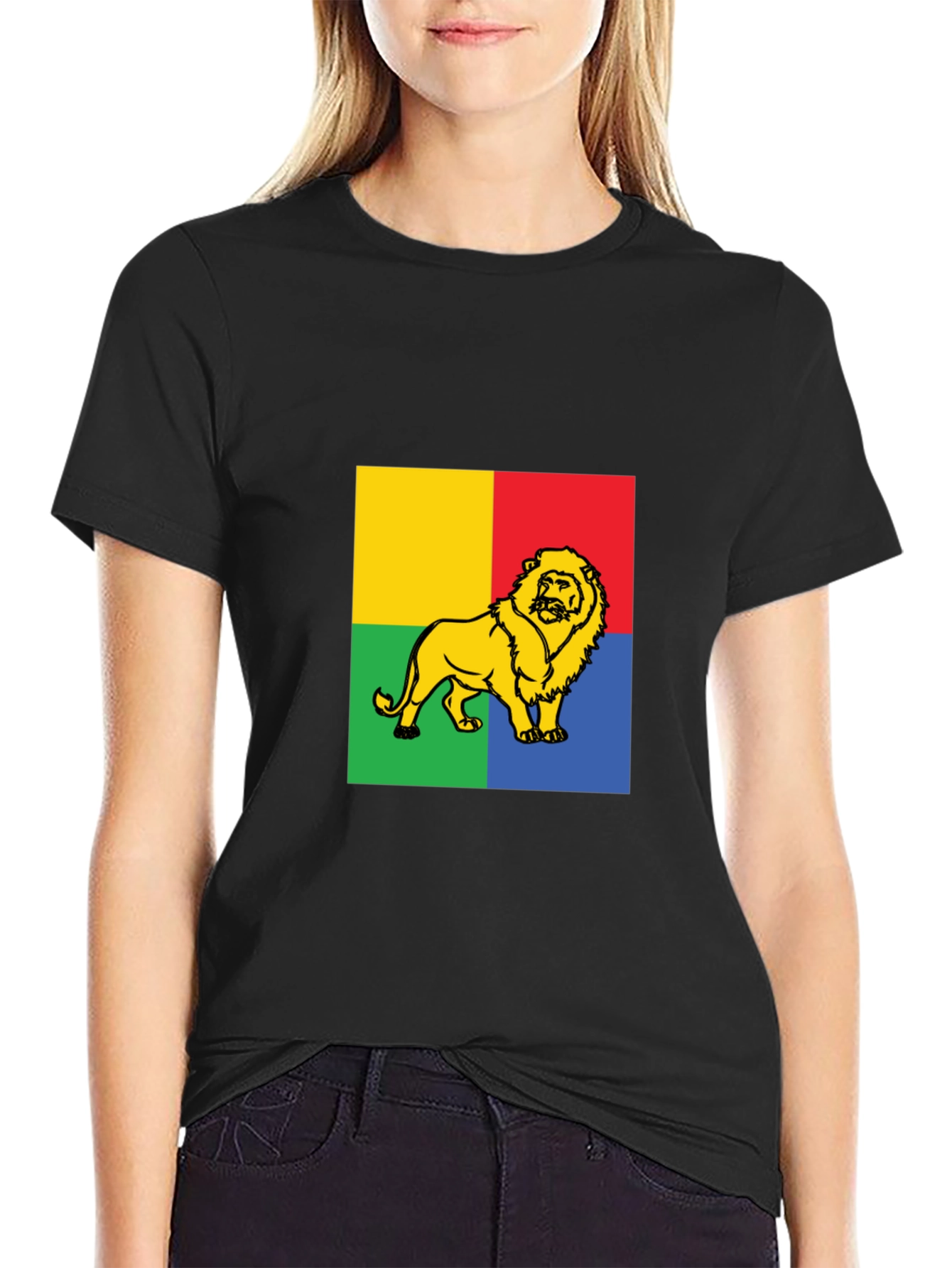Lion Reggae T-Shirt - Colorful Rasta Lion Design