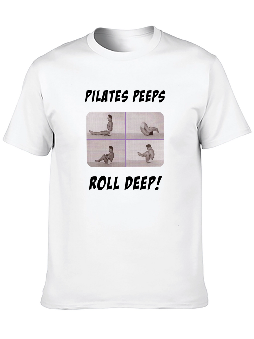 Pilates Peeps Roll Deep Black Graphic T-Shirt