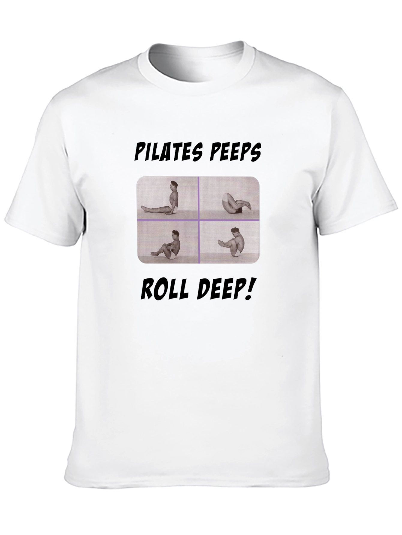 Pilates Peeps Roll Deep Black Graphic T-Shirt