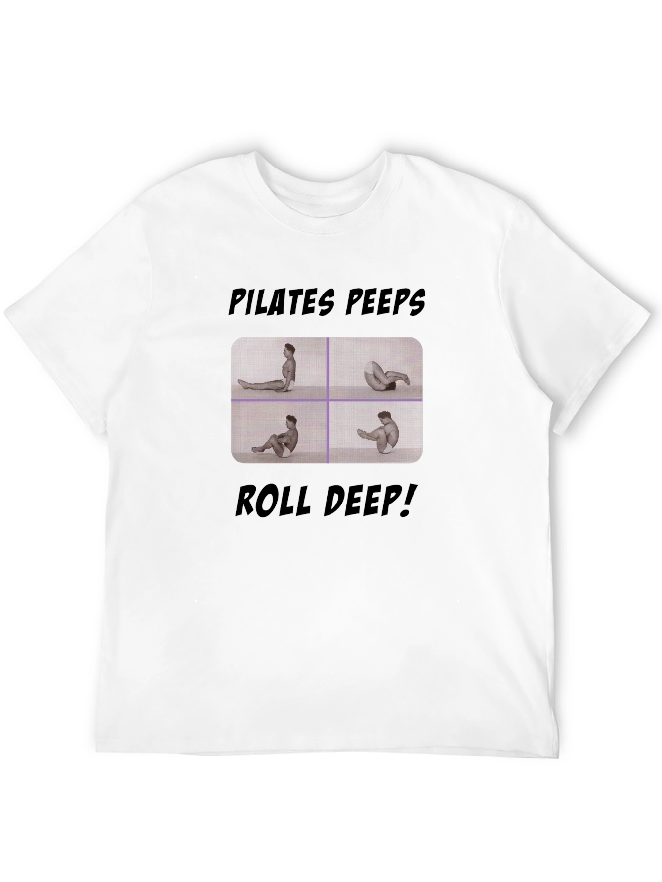 Pilates Peeps Roll Deep Black Graphic T-Shirt