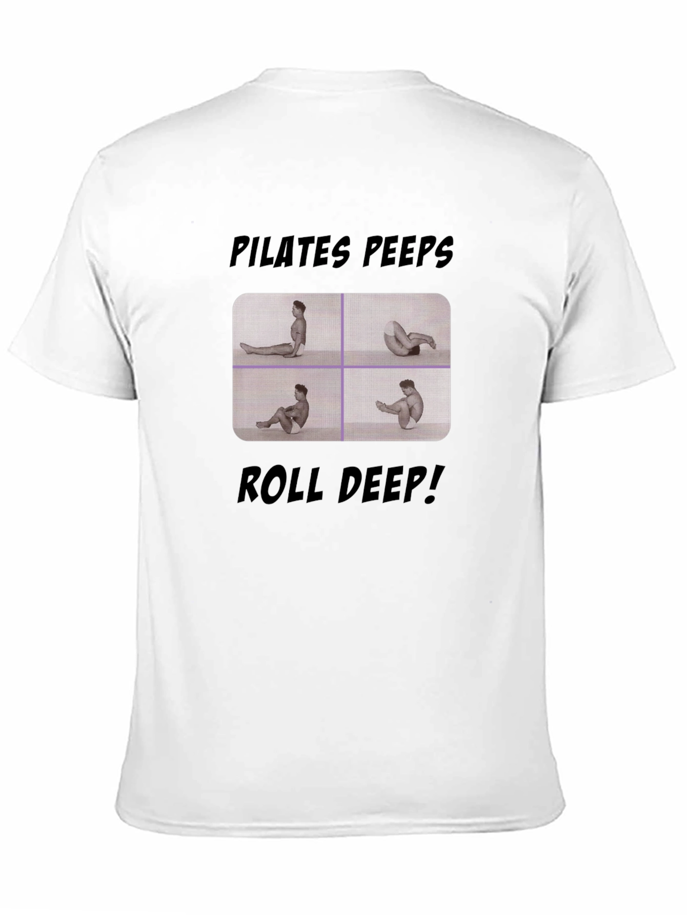 Pilates Peeps Roll Deep Black Graphic T-Shirt