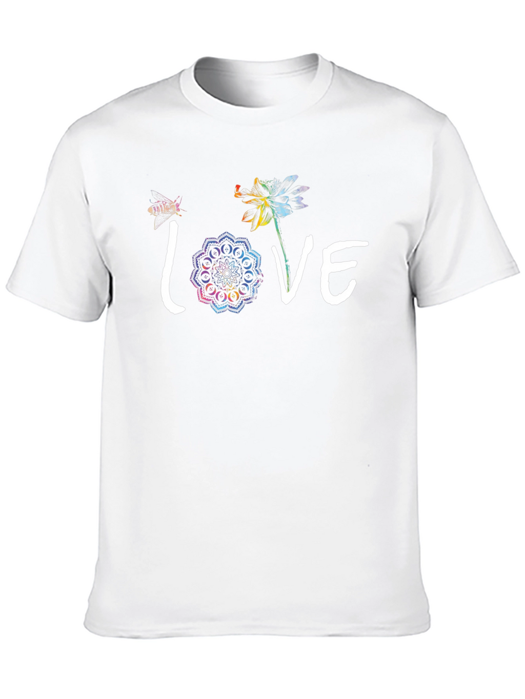 Love Floral Graphic Print Black T-Shirt