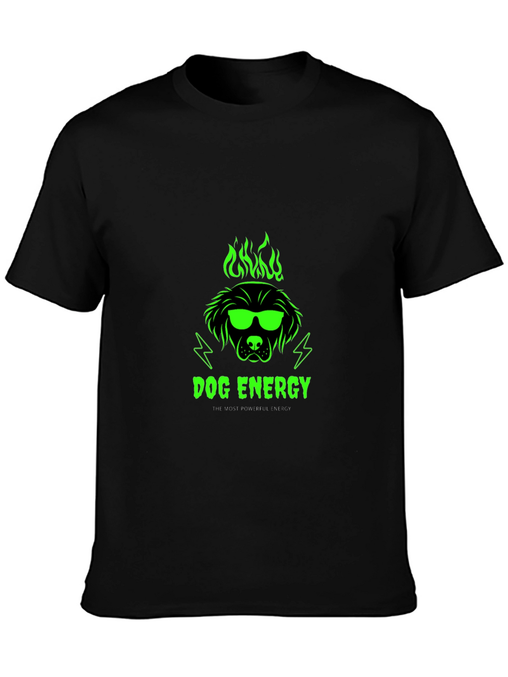 Dog Energy Graphic Print Crew Neck T-Shirt