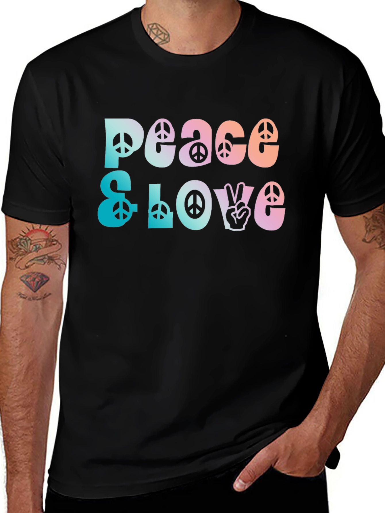 Peace & Love Graphic T-Shirt