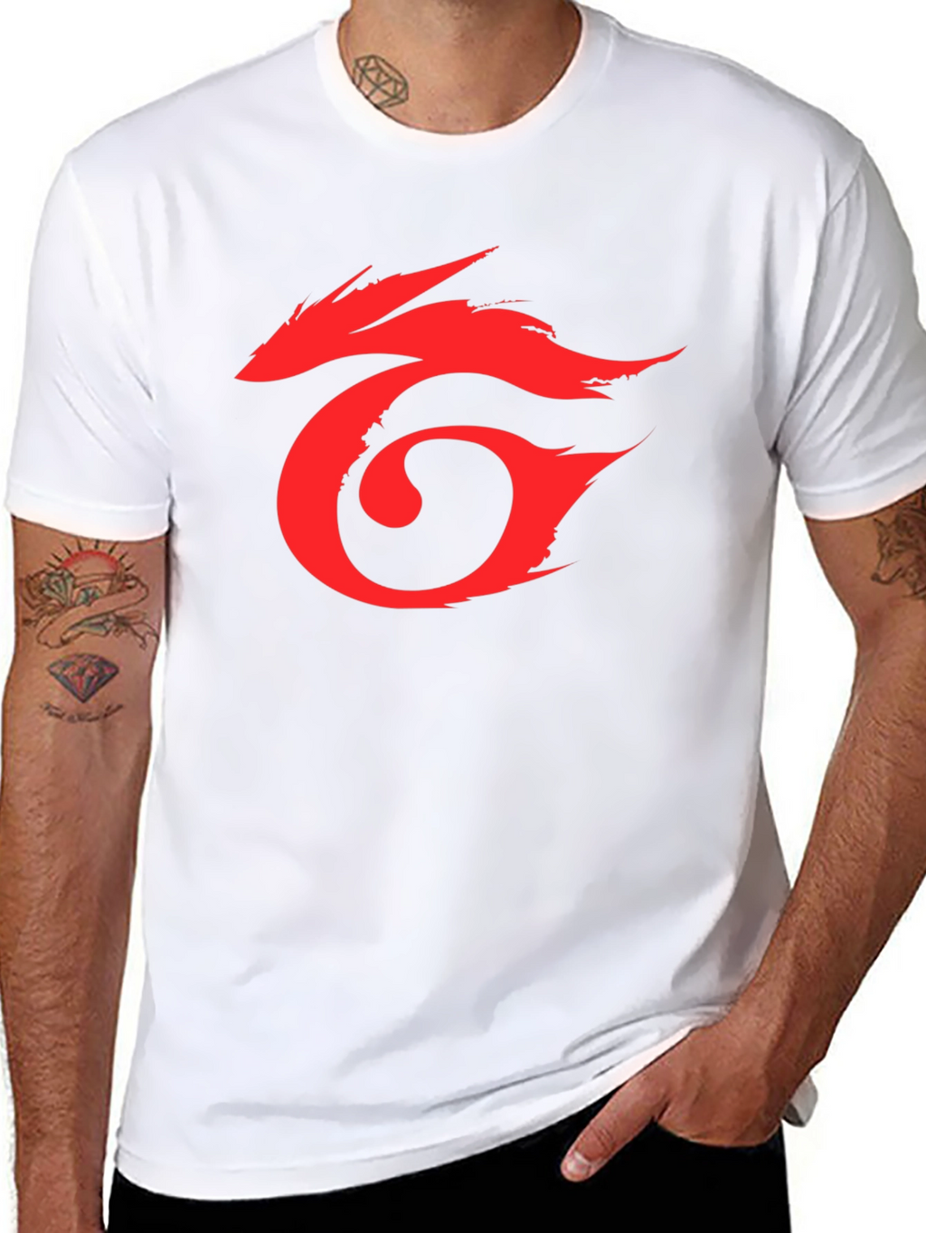 Mens Black T-Shirt with Red Graphic