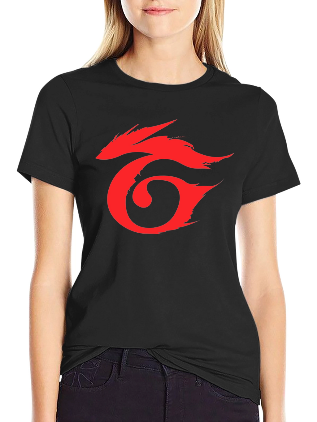 Mens Black T-Shirt with Red Graphic