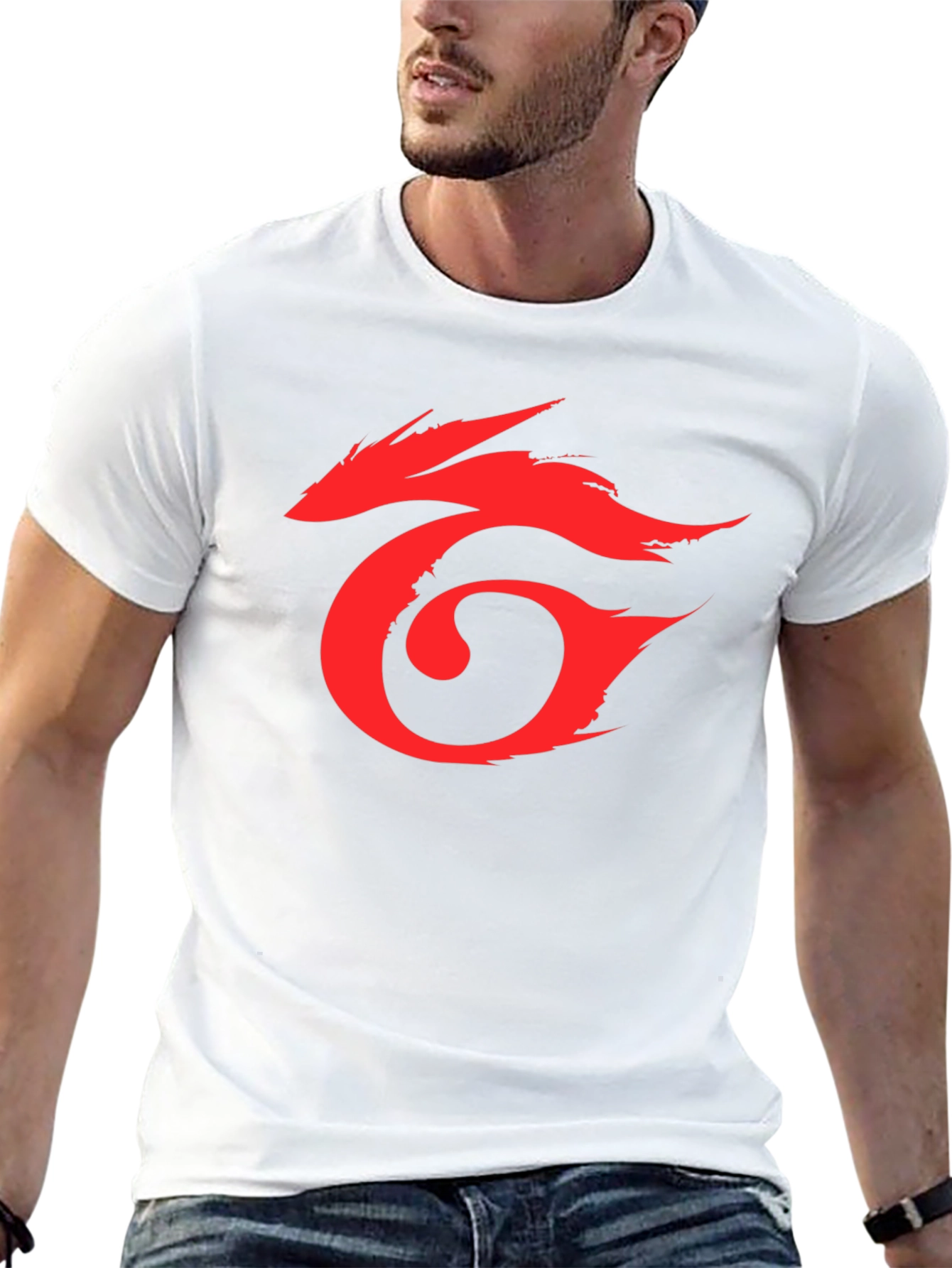 Mens Black T-Shirt with Red Graphic