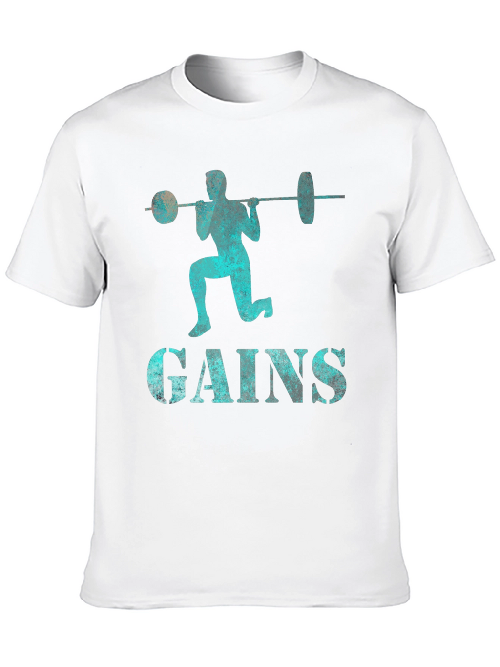 Gains Barbell Squat T-Shirt - Fitness Apparel