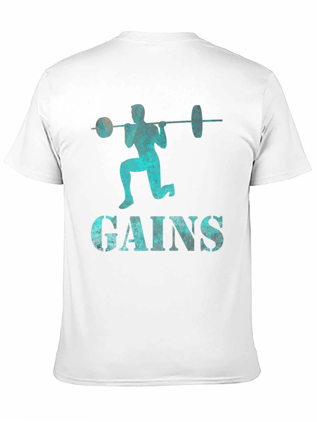 Gains Barbell Squat T-Shirt - Fitness Apparel