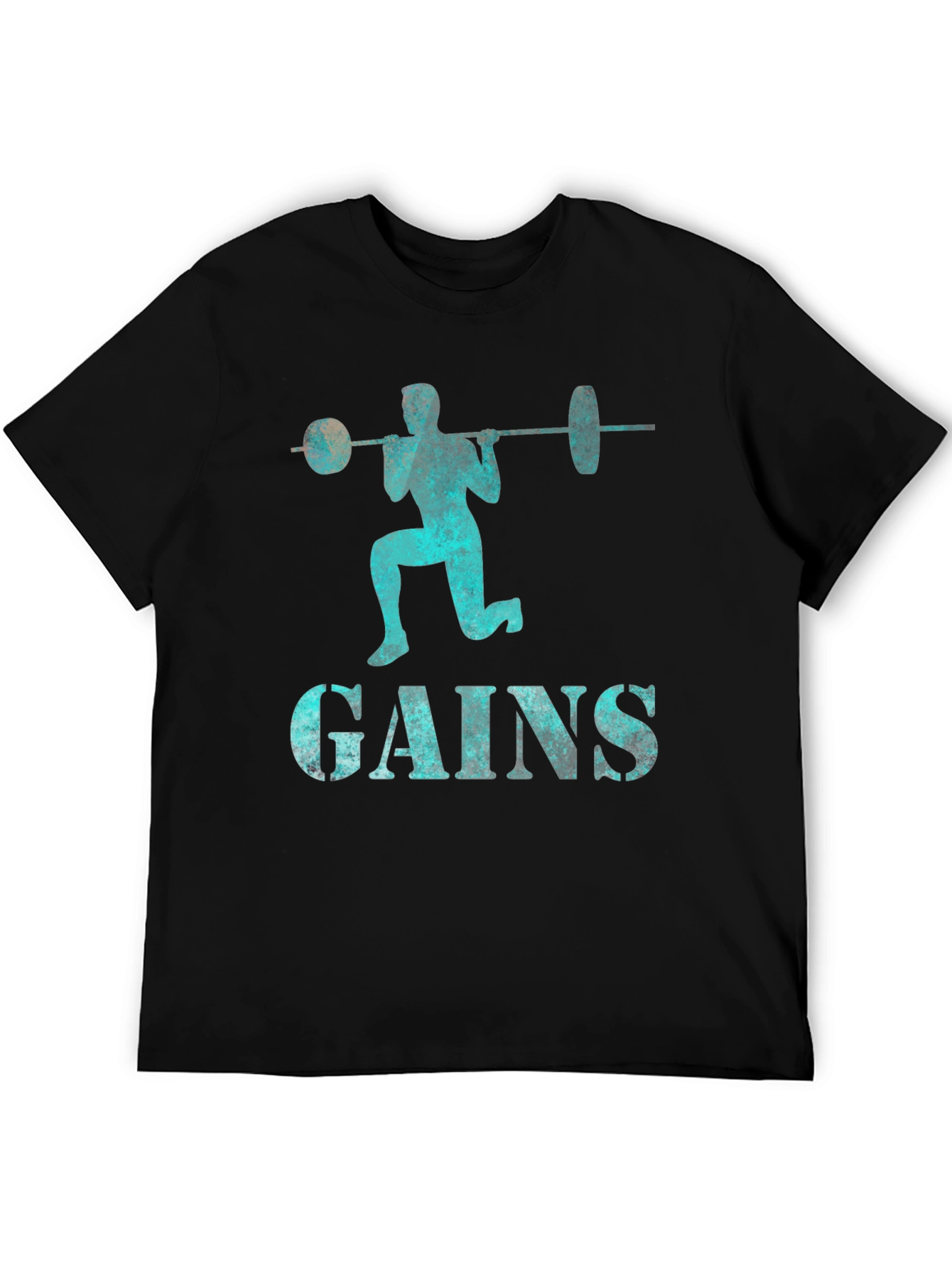 Gains Barbell Squat T-Shirt - Fitness Apparel